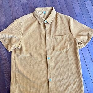Mustard Yellow Corduroy Short Sleeve Shirt